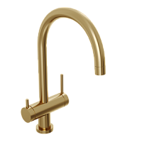 Смеситель для кухни Abelsberg Aera AWF70029BG с возможностью подключения фильтра для воды, цвет королевское золото, PVD покрытие