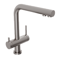 Смеситель для кухни Abelsberg Pura UVF70929BN с возможностью подключения фильтра для воды, цвет титан, PVD покрытие